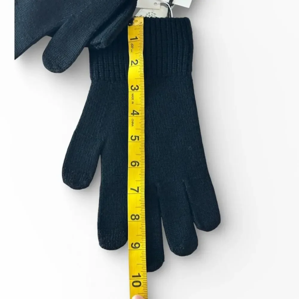 Coach Knit Tech Gloves With Rubber Patch Black L/XL
